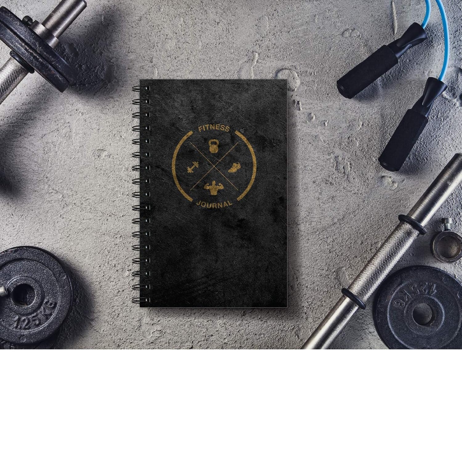 Workout Fitness Journal Nutrition Planners: Clip-In Bookmark, Sturdy Binding, Thick Pages & Laminated Protective Cover (Black & Gold)